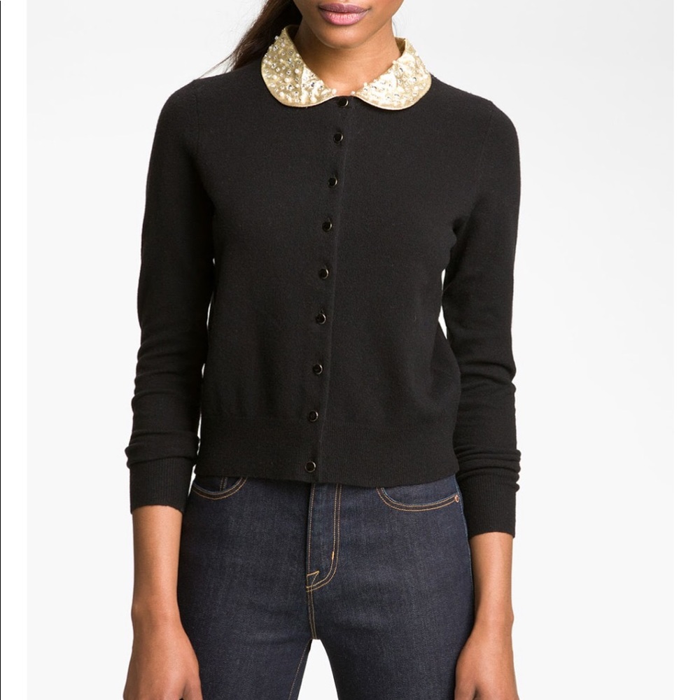 Marc Jacobs Gold Peter Pan Collared Cardigan